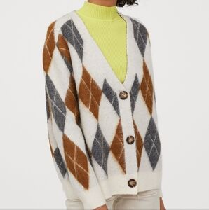 H &M Prince Of Scotland Jacquard Knit Cardigan S